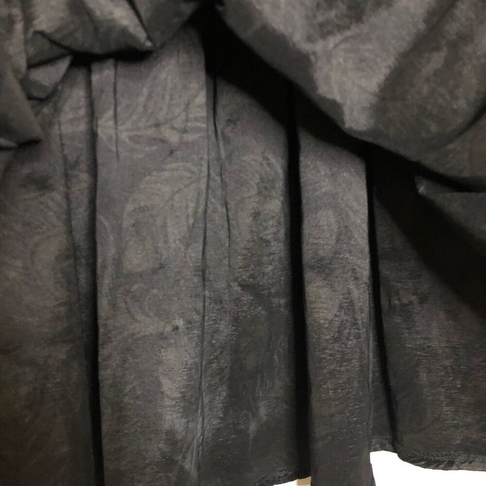 Voodoo Vixen Black Flocked Peacock Feather Swing Midi Skirt Small Rockabilly Got - Picture 6 of 10